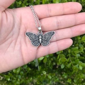 Moth Necklace Witchy Boho Pendant Butterfly